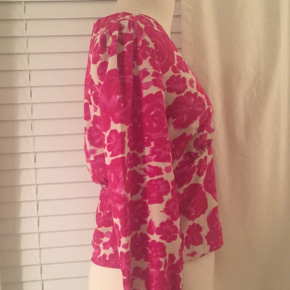 🎉HPx2🎉 J.Crew V-Neck Button Top Shaded Floral Sz00 - Picture 6 of 10